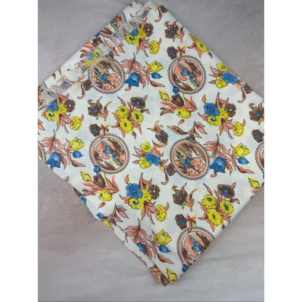 Vintage 1970s Polyester Knit Fabric 50x60” Mod MCM Groovy